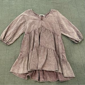 Purple Puff Sleeve Tunic Dress Size Small Brand New